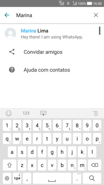 Pressione o contato desejado. Pressione o contato desejado.