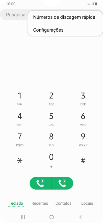 Pressione Configurações. Pressione Configurações.