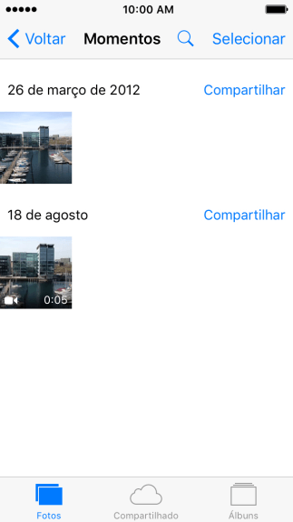 Navegue até a pasta desejada e pressione a foto ou vídeo desejado. Navegue até a pasta desejada e pressione a foto ou vídeo desejado.