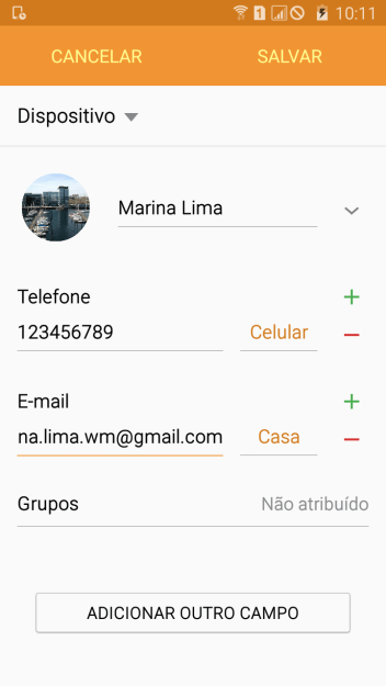 Pressione a lista suspensa ao lado do número do endereço de e-mail. Pressione a lista suspensa ao lado do número do endereço de e-mail.