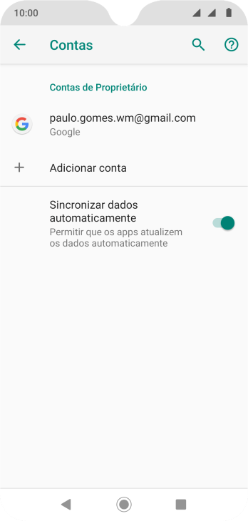 Pressione Adicionar conta. Pressione Adicionar conta.