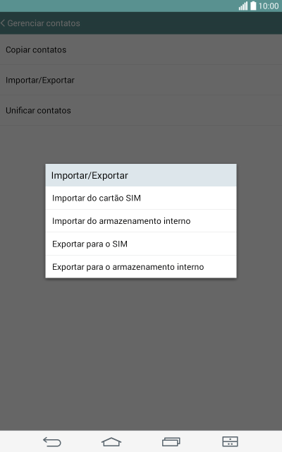 Pressione Importar do cartão SIM. Pressione Importar do cartão SIM.