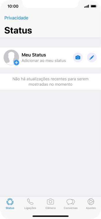 Pressione o ícone de câmera. Pressione o ícone de câmera.