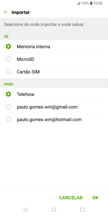 Pressione Cartão SIM. Pressione Cartão SIM.
