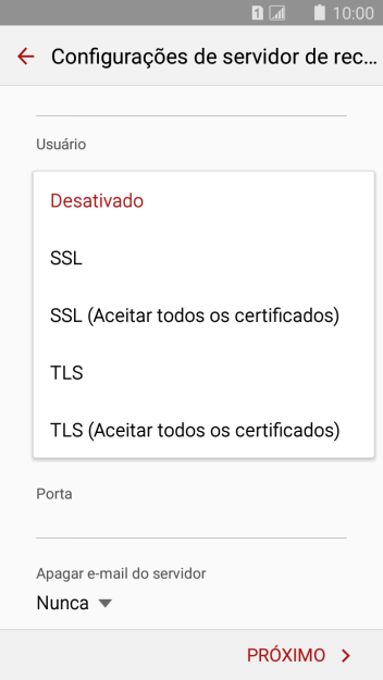 Pressione Desativado para ativar ou desativar a função. Pressione Desativado para ativar ou desativar a função.