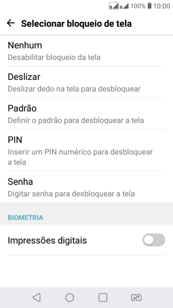 Pressione Impressões digitais. Pressione Impressões digitais.