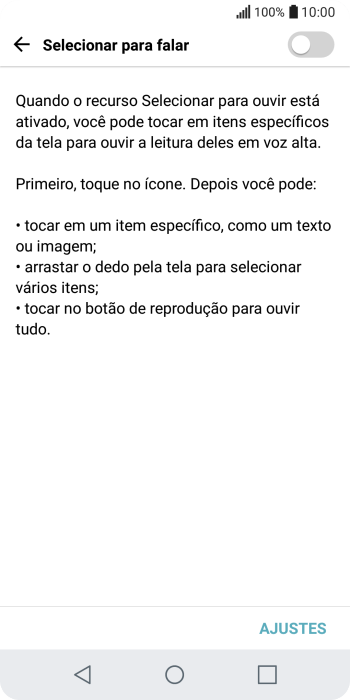 Pressione o indicador para ativar a função. Pressione o indicador para ativar a função.