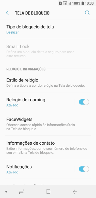 Pressione Tipo de bloqueio de tela. Pressione Tipo de bloqueio de tela.