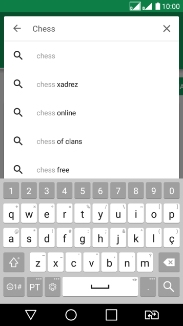 Insira o nome ou assunto do app desejado, e pressione o ícone de busca. Insira o nome ou assunto do app desejado, e pressione o ícone de busca.