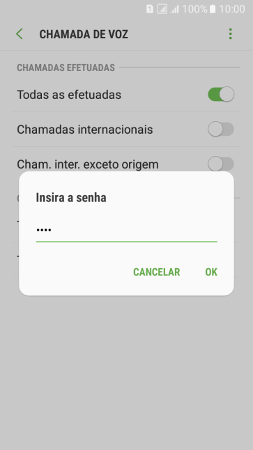 Digite sua senha de bloqueio, e pressione OK. Digite sua senha de bloqueio, e pressione OK.