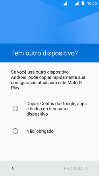 Você pode transferir conteúdo de outro celular quando ele é ativado antes do primeiro uso e quando é restabelecido. Quando a tela mostra essa imagem, seu celular está pronto para transferir conteúdo de outro aparelho. Você pode transferir conteúdo de outro celular quando ele é ativado antes do primeiro uso e quando é restabelecido. Quando a tela mostra essa imagem, seu celular está pronto para transferir conteúdo de outro aparelho.