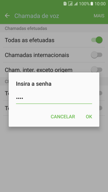 Digite sua senha de bloqueio, e pressione OK. Digite sua senha de bloqueio, e pressione OK.