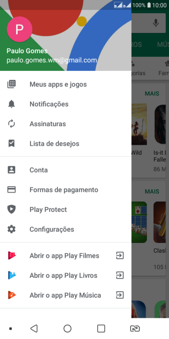 Pressione Configurações. Pressione Configurações.