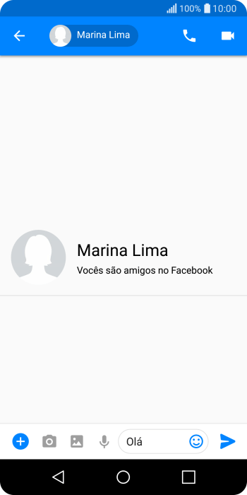 Escreva a mensagem desejada, e pressione o ícone de enviar. Escreva a mensagem desejada, e pressione o ícone de enviar.