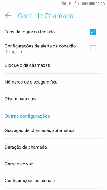Pressione Configurações adicionais. Pressione Configurações adicionais.