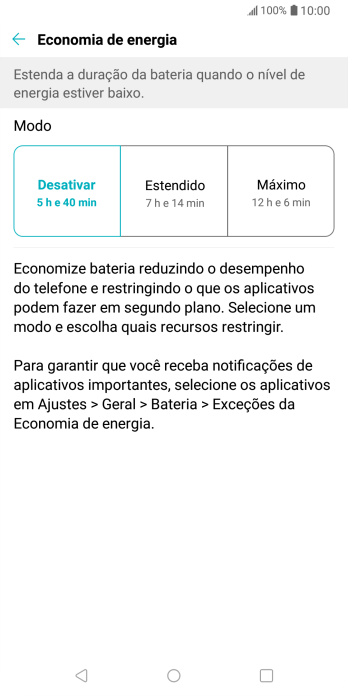 Pressione o tipo de configuração desejada para ativar a função. Pressione o tipo de configuração desejada para ativar a função.
