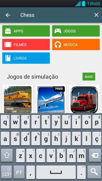 Insira o nome ou assunto do app desejado, e pressione o ícone de busca. Insira o nome ou assunto do app desejado, e pressione o ícone de busca.