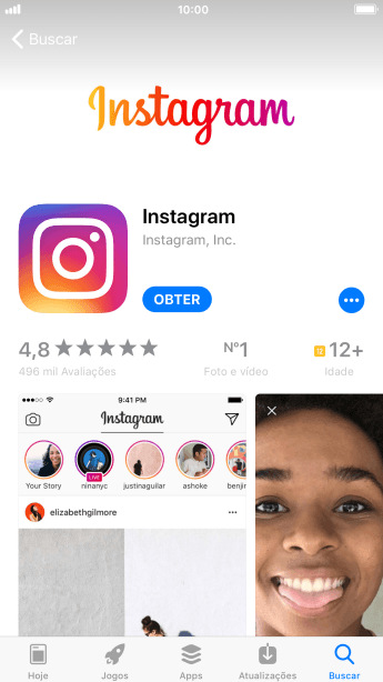 Pressione OBTER, e siga as indicações da tela para instalar o app. Pressione OBTER, e siga as indicações da tela para instalar o app.