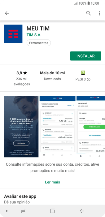 Pressione INSTALAR, e siga as indicações da tela para instalar o app. Pressione INSTALAR, e siga as indicações da tela para instalar o app.