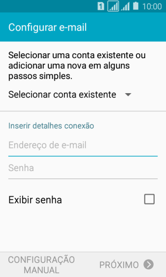 Pressione Endereço de e-mail, e digite o endereço de e-mail. Pressione Endereço de e-mail, e digite o endereço de e-mail.