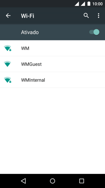 Pressione a rede Wi-Fi desejada. Pressione a rede Wi-Fi desejada.