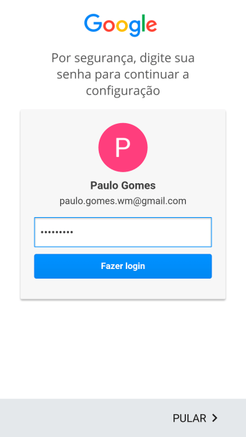 Pressione Fazer login para fazer login na sua conta Google. Pressione Fazer login para fazer login na sua conta Google.