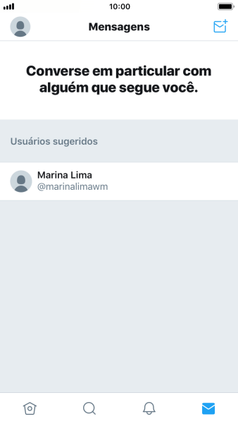 Pressione o ícone de nova mensagem. Pressione o ícone de nova mensagem.