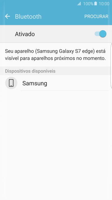 Pressione o dispositivo Bluetooth desejado, e siga as instruções da tela para conectar o dispositivo ao seu celular. Pressione o dispositivo Bluetooth desejado, e siga as instruções da tela para conectar o dispositivo ao seu celular.