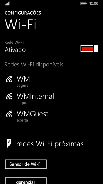 Pressione a rede Wi-Fi desejada. Pressione a rede Wi-Fi desejada.