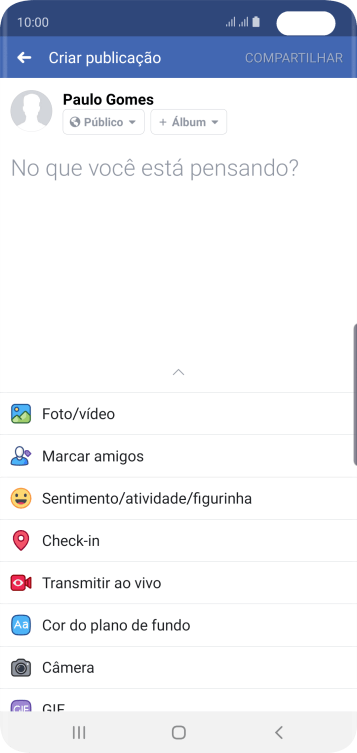 Pressione o campo de escrever, e digite o texto desejado. Pressione o campo de escrever, e digite o texto desejado.