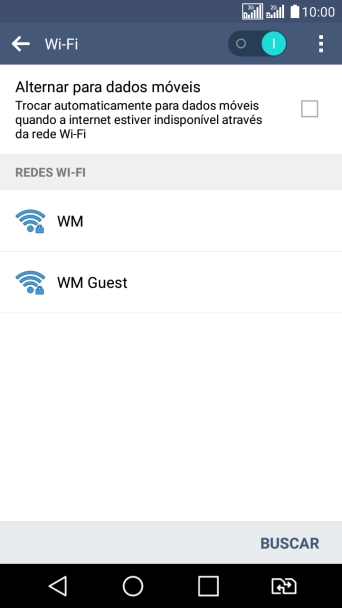 Pressione a rede Wi-Fi desejada. Pressione a rede Wi-Fi desejada.