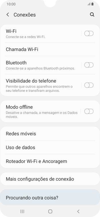 Pressione Roteador Wi-Fi e Ancoragem. Pressione Roteador Wi-Fi e Ancoragem.