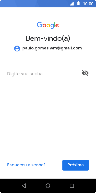 Pressione Digite sua senha, e digite a senha da sua conta Google. Pressione Digite sua senha, e digite a senha da sua conta Google.