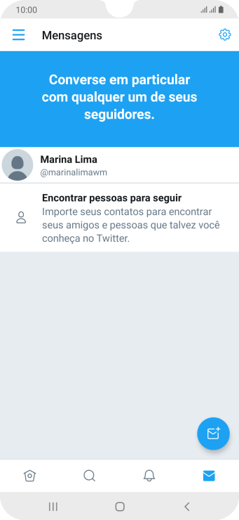 Pressione o ícone de nova mensagem. Pressione o ícone de nova mensagem.