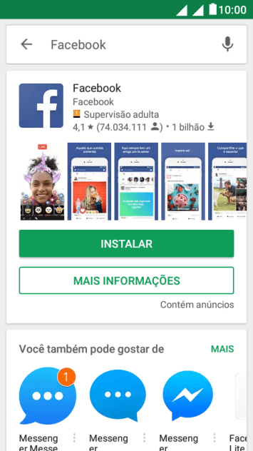 Pressione Facebook. Pressione Facebook.