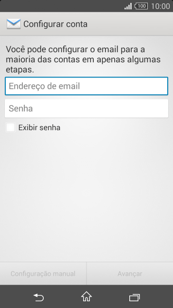 Pressione Endereço de email, e digite o endereço de e-mail. Pressione Endereço de email, e digite o endereço de e-mail.