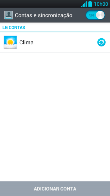 Pressione ADICIONAR CONTA. Pressione ADICIONAR CONTA.