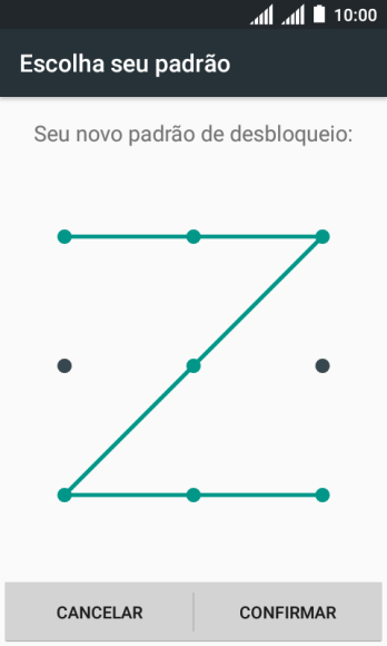 Repita o código de bloqueio do celular selecionado, e pressione CONFIRMAR. Repita o código de bloqueio do celular selecionado, e pressione CONFIRMAR.