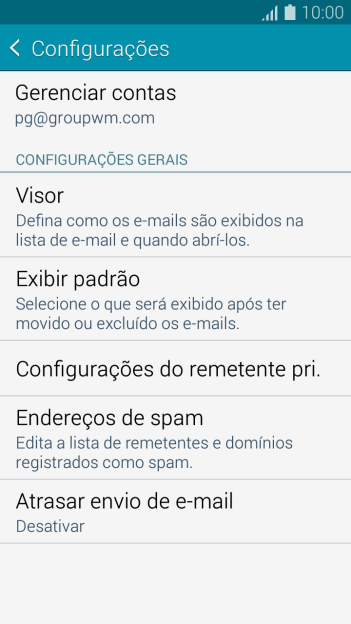 Pressione Gerenciar contas. Pressione Gerenciar contas.