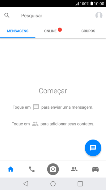 Pressione o ícone de nova mensagem. Pressione o ícone de nova mensagem.
