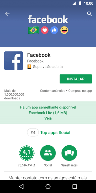 Pressione INSTALAR, e siga as indicações da tela para instalar o app. Pressione INSTALAR, e siga as indicações da tela para instalar o app.