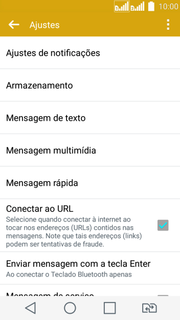 Pressione Mensagem de texto. Pressione Mensagem de texto.
