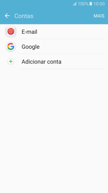 Se a tela mostrar essa imagem, sua conta foi reconhecida e configurada automaticamente. Siga as instruções da tela para inserir mais informações e finalizar a configuração. Se a tela mostrar essa imagem, sua conta foi reconhecida e configurada automaticamente. Siga as instruções da tela para inserir mais informações e finalizar a configuração.