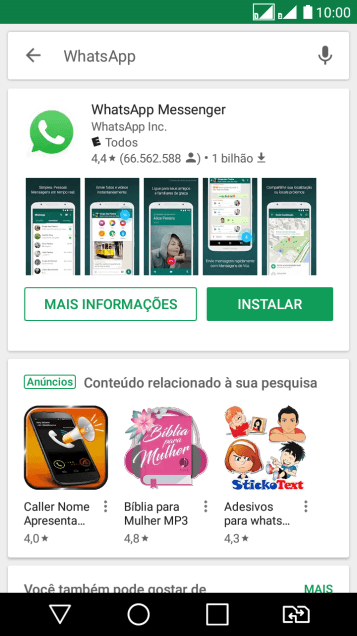 Pressione WhatsApp. Pressione WhatsApp.