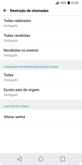 Pressione o tipo de bloqueio desejado. Pressione o tipo de bloqueio desejado.