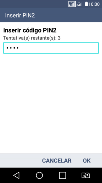 Digite o código PIN2, e pressione OK. Digite o código PIN2, e pressione OK.