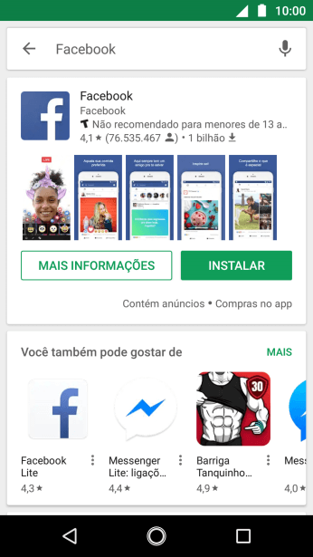 Pressione Facebook. Pressione Facebook.