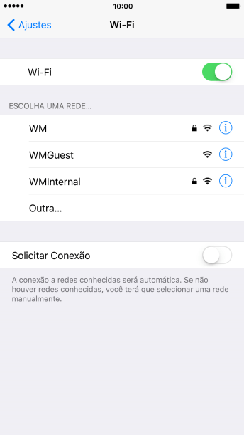 Pressione a rede Wi-Fi desejada. Pressione a rede Wi-Fi desejada.