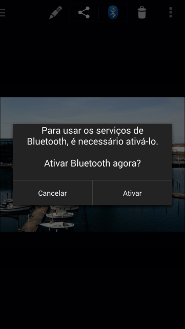 Se o Bluetooth estiver desativado, você deve pressionar Ativar para ativá-lo. Se o Bluetooth estiver desativado, você deve pressionar Ativar para ativá-lo.