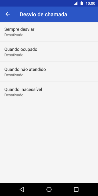 Pressione o tipo de encaminhamento desejado. Pressione o tipo de encaminhamento desejado.